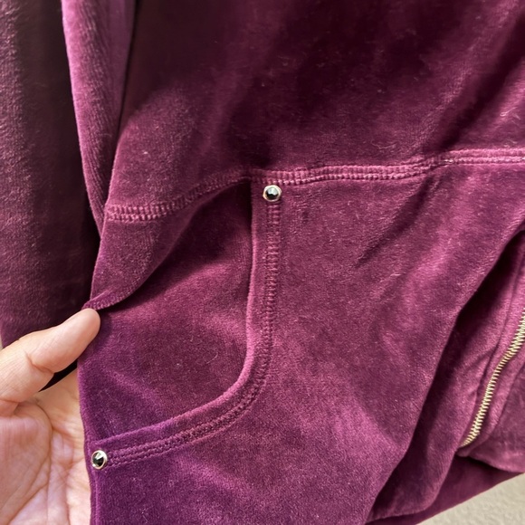 Bejeweled By Susan Fixel Y2K Purple Velour Zip-Up Hoodie L - Picture 10 of 10